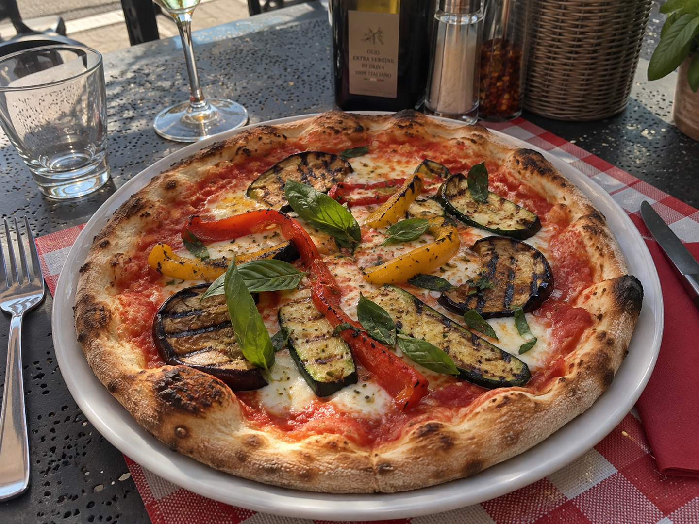 Pizza con verdure grigliate